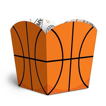 Basketball Treat Boxes, Small Sports Party Favor Holders, Disposable Paper Containers - Set of 12