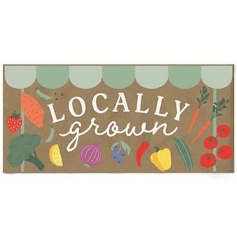 Locally Grown Kraft Paper Banner, Farmers Market Baby Shower Banner, Printed Brown Paper 1 Count