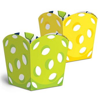 Pickleball Treat Boxes, Small Sports Party Favor Holders, Disposable Paper Containers - Set of 12