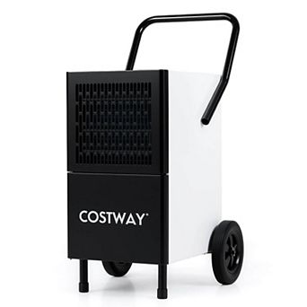 Costway 42-Pint(DOE) Dehumidifier with Built-in Pump, Drain Hose & Wheels White + Black 7500 Sq.ft