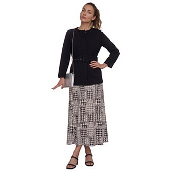Jessica London Women's Plus Size Knit Crepe Belted Jacket