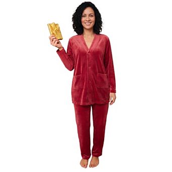 Only Necessities Plus Size Lounge Easy Cardigan Set