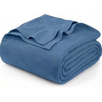 Cotton Blanket Lightweight,Soft and Breathable Thermal Blanket for All Seasons