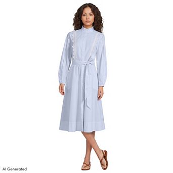 Women's Lands' End Perfect Button Front Shirt Dress