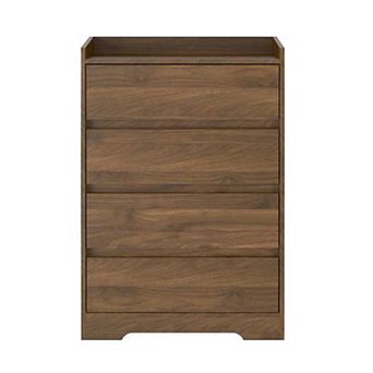Modern Brown 4 Drawer Dresser for Living Room, Entryway, Bedroom, Hallway, Office