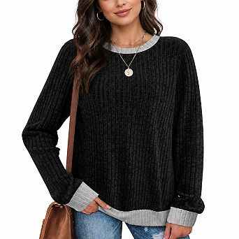 Womens Long Sleeve Loose Fit Lightweight Casual Tunic Tops Fall Fashion