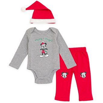 Disney's Mickey Mouse Holiday Bodysuit Pants and Hat Set