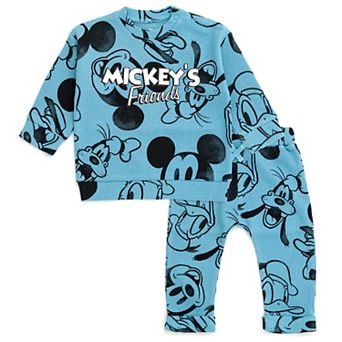 Disney's Mickey Mouse Loungewear 2 pc Sweatshirt and Waffle Pants Set