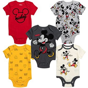 Disney's Mickey Mouse 5-Pack Short Sleeve Bodysuits