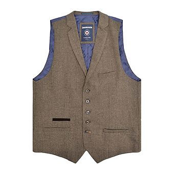 Lambretta Mens Morgan Herringbone Waistcoat
