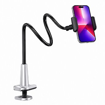 Gooseneck Phone Holder Flexible Overhead Hands Free Mount Stable Clamp Stand