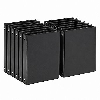 12-Pack 1 Inch Round Ring Binder Customizable Clear Cover Letter Size Organizer