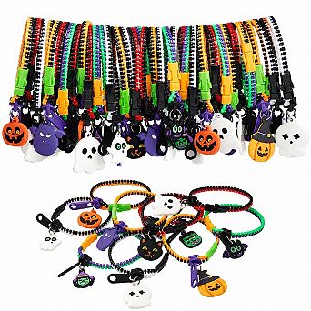 Halloween Zipper Bracelets Bulk Set