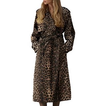 Womens Windproof Belted Coat