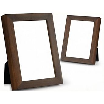 4x6 Picture Frame, Pack of 2 Photo Frame with Real Glass, Solid Wood Rustic Picture Frames Display
