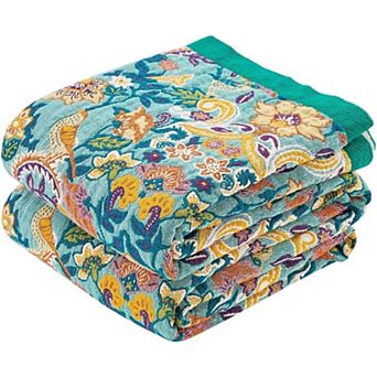 Boho Blanket Throw Quilt, Cotton Soft Light Weight Throw Blankets for Summer, 50"x60" Farmhouse