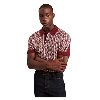 Ted Baker Mens Herringbone Short-Sleeved Polo Shirt