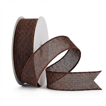 Burlap Wired Ribbon Iron Edge Faux Jute for Bows Wreath Gift Wrapping Decoration