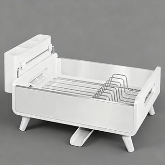 Aluminum 304 Stainless Steel Dish Rack Auto Drainage Drainboard Utensil Holder