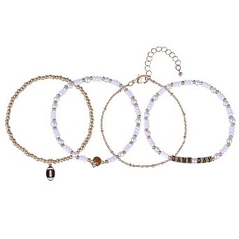 Hallmark Game Day 4 pc Football Bracelet Set
