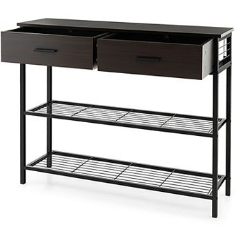 Costway Console Entryway Sofa Table with 2 Drawers for Entrance Living Room