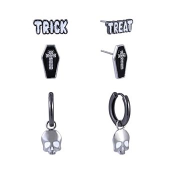 Hallmark Halloween Stud and Hoop Trio Earring Set