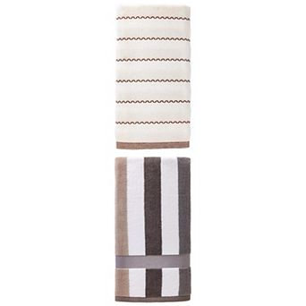 2 Packs Cotton Stripe Bath Towel Highly Absorbent Ultra Soft Towel 55"x28" for Home