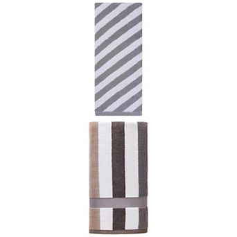 2 Packs Stripe Shower Towels Ultra Absorbent Soft Luxury Cotton Bath Towel 55"x28" for Room