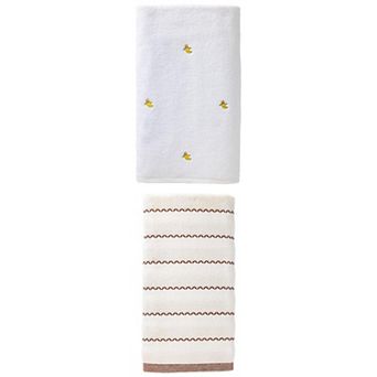 2 Packs Cute Embroidery Cotton Bath Towels Oversized Soft and Absorbent Towel 55"x28" for Spa