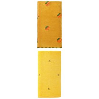2 Packs Cute Embroidery Bath Towels, Soft and Absorbent Oversized Towel 55"x28" for Trips