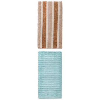 2 Packs Coral Fleece Bath Towel Ultra Plush Soft Highly Absorbent Towel 71"x35" 55"x28" for Bathroom