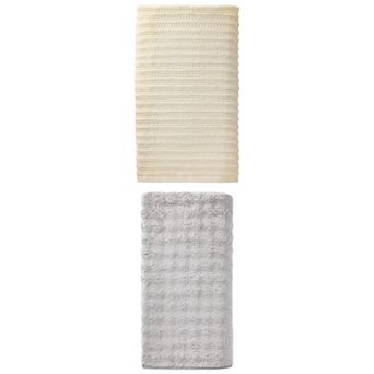 2 Packs Waffle Bath Towels Absorbent Quick Dry Lightweight Shower Towel 55"x28" for Gym Pool