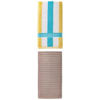 2 Packs Cotton Waffle Bath Towels Absorbent Soft Quick Dry Towel 55"x28" for Bathroom