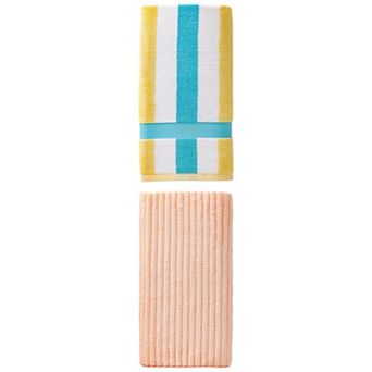 2 Packs Thick Coral Fleece Bath Towel, Highly Absorbent Soft Plush Towel 55"x28" for Spa