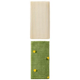 2 Packs Thick Coral Fleece Bath Towel Soft Plush Highly Absorbent Striped Towel 55"x28" for Trips