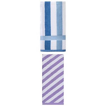 2 Packs Stripe Towels Ultra Soft Luxury Cotton Absorbent Bath Towel 55"x28" for Gym