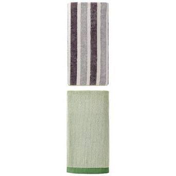 2 Packs Pure Striped Bath Towel Soft Highly Absorbent Quick Dry Towel 55"x28" and 71"x35" for Travel