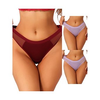 3 Packs Women's Low Rise Panties Leakproof Protective Underwear Briefs