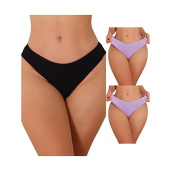 3 Packs Women's Low Waist Tangas Lace Floral Mesh See Through Thongs T-Back Breathable Underwear