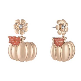 Hallmark Gold Pumpkin Drop Earrings