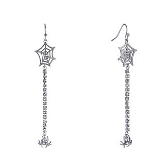 Hallmark Halloween Spider and Web Linear Earrings