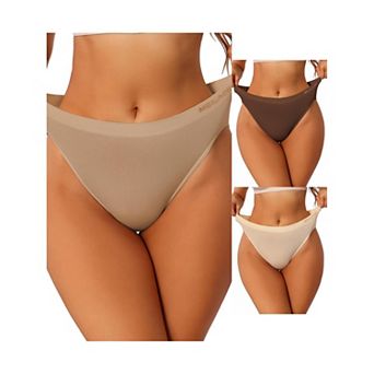 3 Packs Women's Soft Mid Waisted Underwear Full Coverage Comfortable Panties Briefs