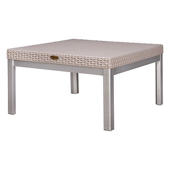 Russ All-Weather Resin Coffee Table with Aluminum Legs