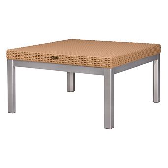 Russ All-Weather Resin Coffee Table with Aluminum Legs
