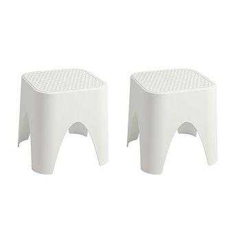 Mallorca Stackable All-Weather Resin Side Table/Ottoman 2 pc