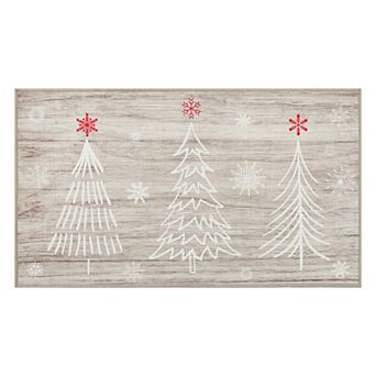Christmas Tree Washable Area Rug Non-Slip Non-Shedding Mat for Living Room Entryway Kitchen