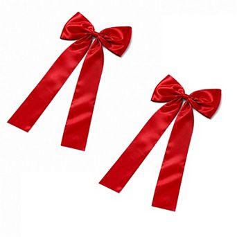 2-Pack Christmas Tree Topper Bow, Large Satin Ribbon with Liner and Ties for Mantels & Holiday Party