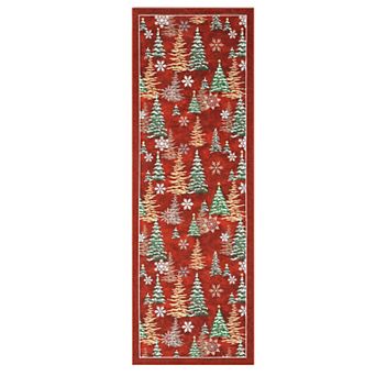 Christmas Non-Slip Washable Area Rug, Low-Pile Ultra-Thin Soft Carpet