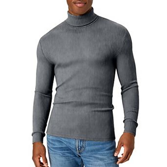 Men's High Collar Knitted Base Layer Shirt Casual Warm Top