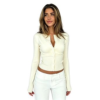 Women's Long Sleeve Slim Fit Knitted Base Layer Cardigan